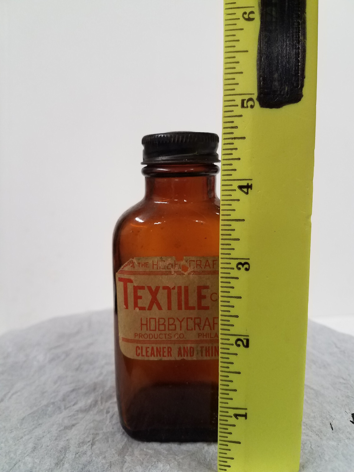 Vintage Hobbycraft Cleaner and Thinner Bottle Philadelphia PA Empty Bottle w Cap