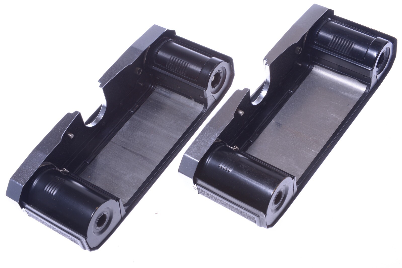 ✅ 2 ZEISS CONTAREX 35MM FILM BACK CHROME INTERCHANGEABLE MAGAZINES CASSETTE