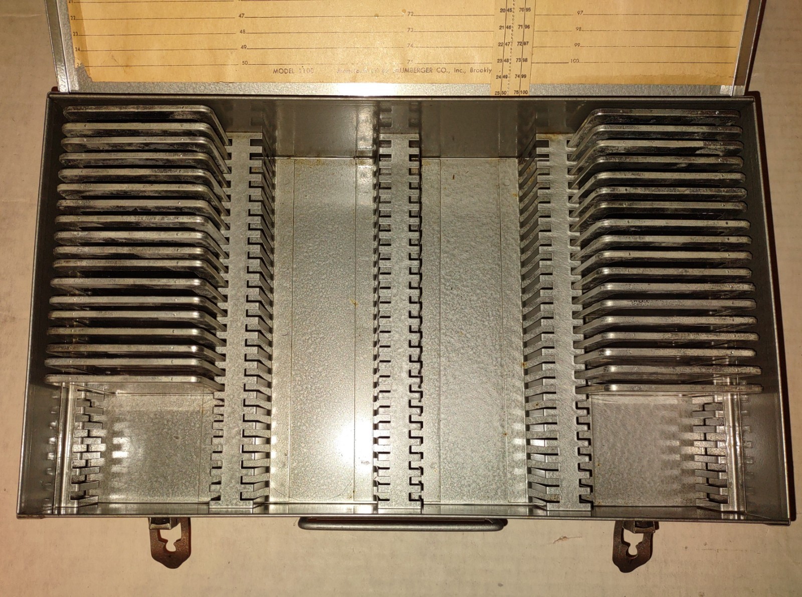Brumberger Slide Box With Glass Slides 2 3/4 x 2 3/4 For 2 1/4 x 2 1/4 Films