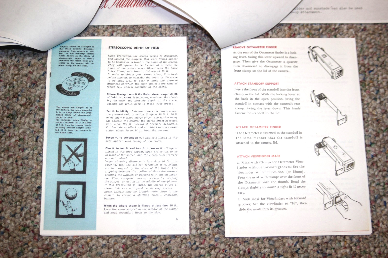 4 – Bolex STEREO Camera / Projector Information, Instructions, Manuals