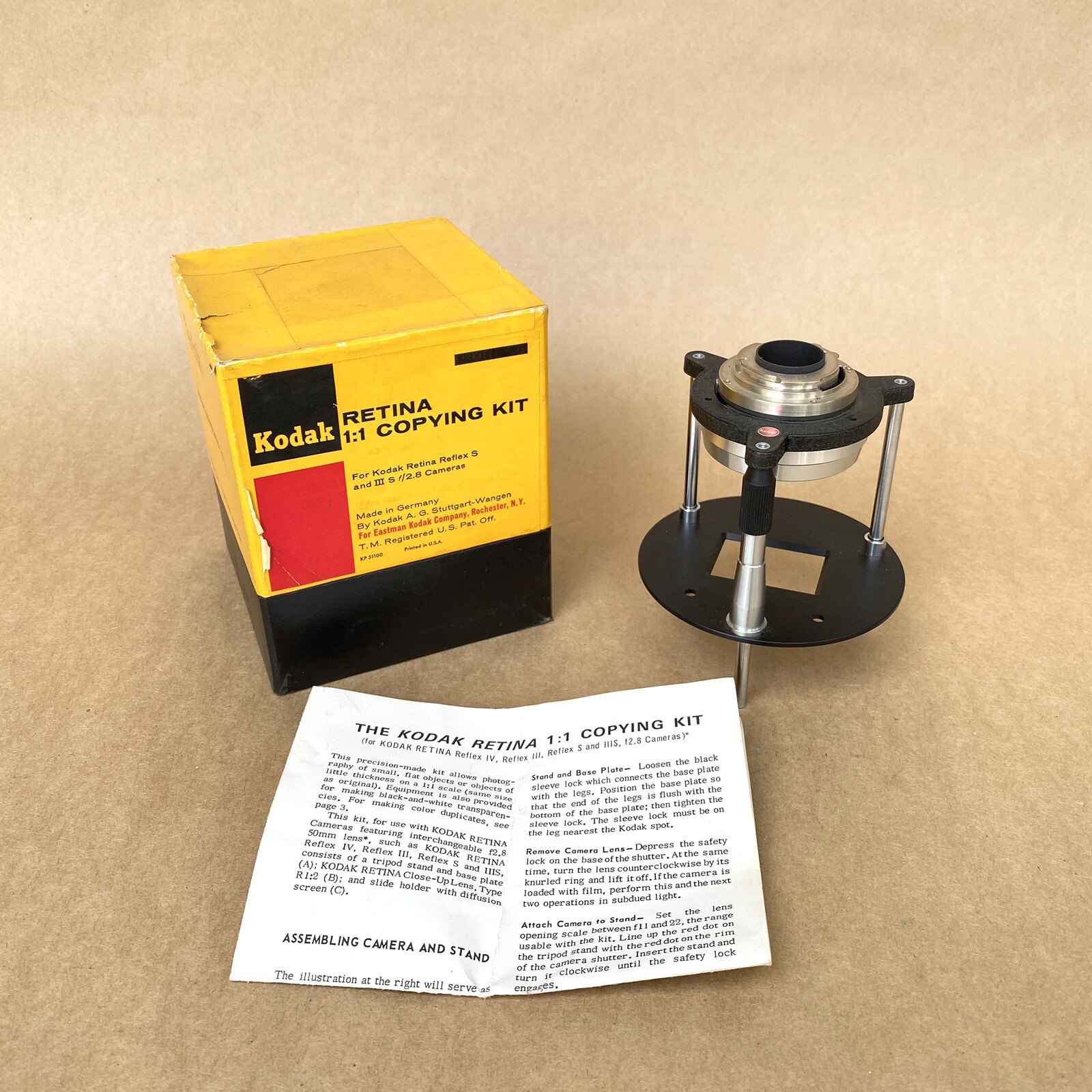 Kodak Retina 1:1 Copying Kit W/ Original Box & Manual, VINTAGE!