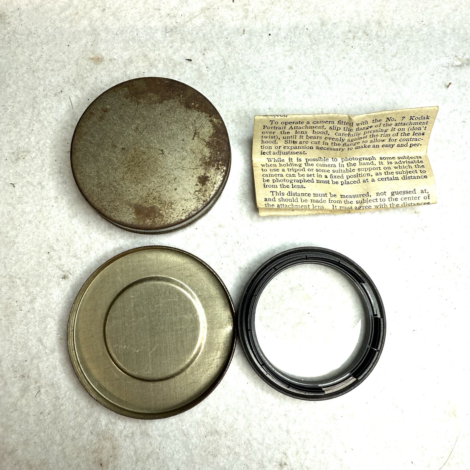 Vintage Kodak Portrait Attachment #7A Eastman Miniature Tin Case Canister