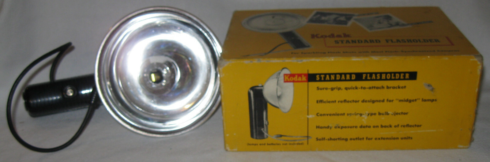 Vintage Kodak Standard Flasholder for Flash-Synchronized Cameras w/ Box, Manual,