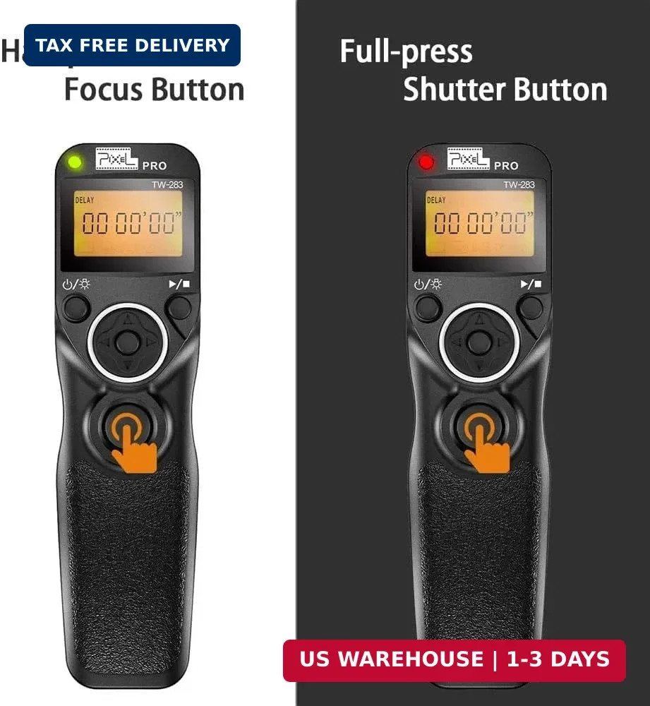 PIXEL Digital SLR Cameras Shutter Release Remote Control Timer for Nikon Z6 Z7 D