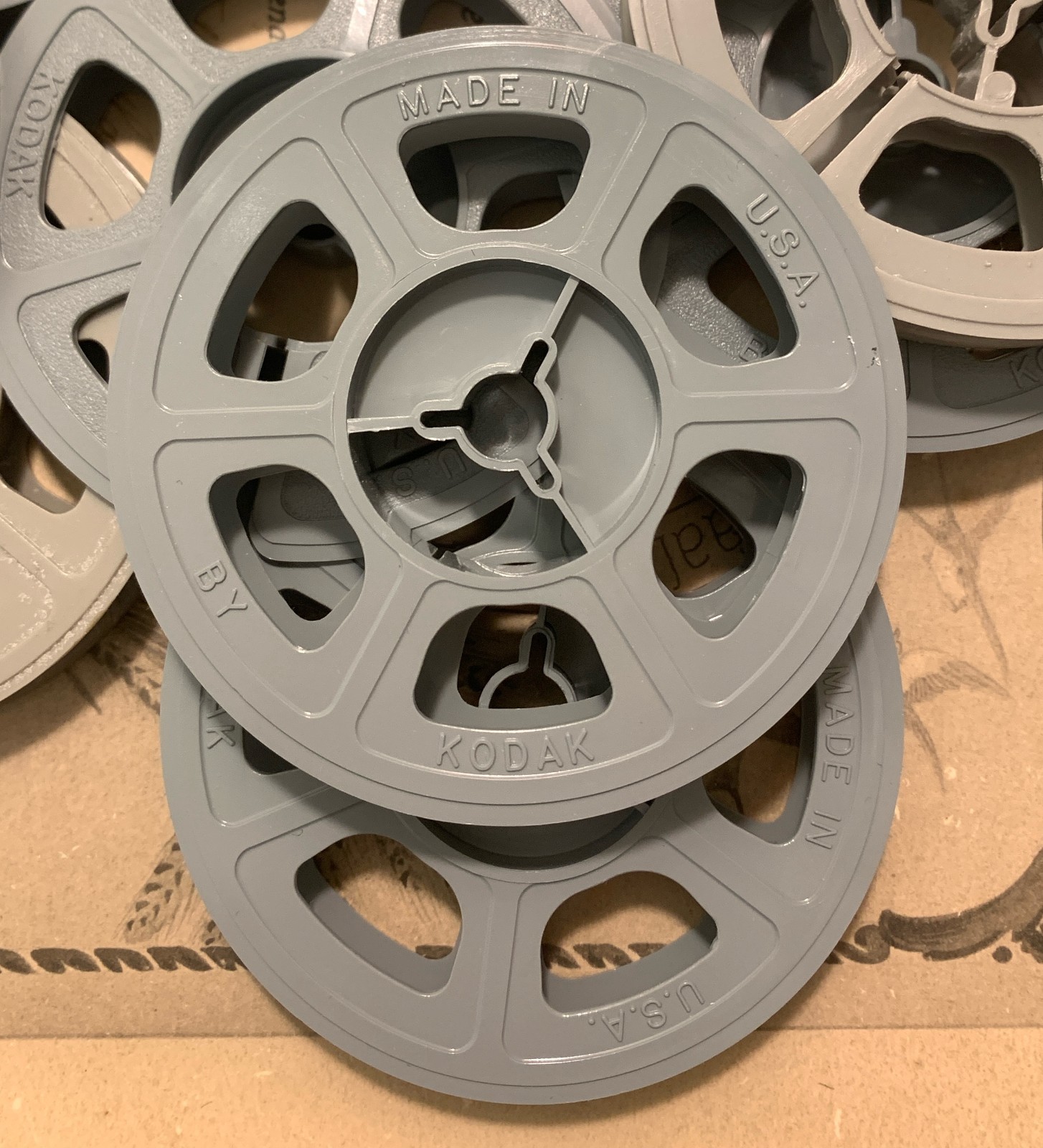 Vintage Lot of 21 Kodak Gray Plastic Film Reels for 8mm, 3 inches, Holds 50ft