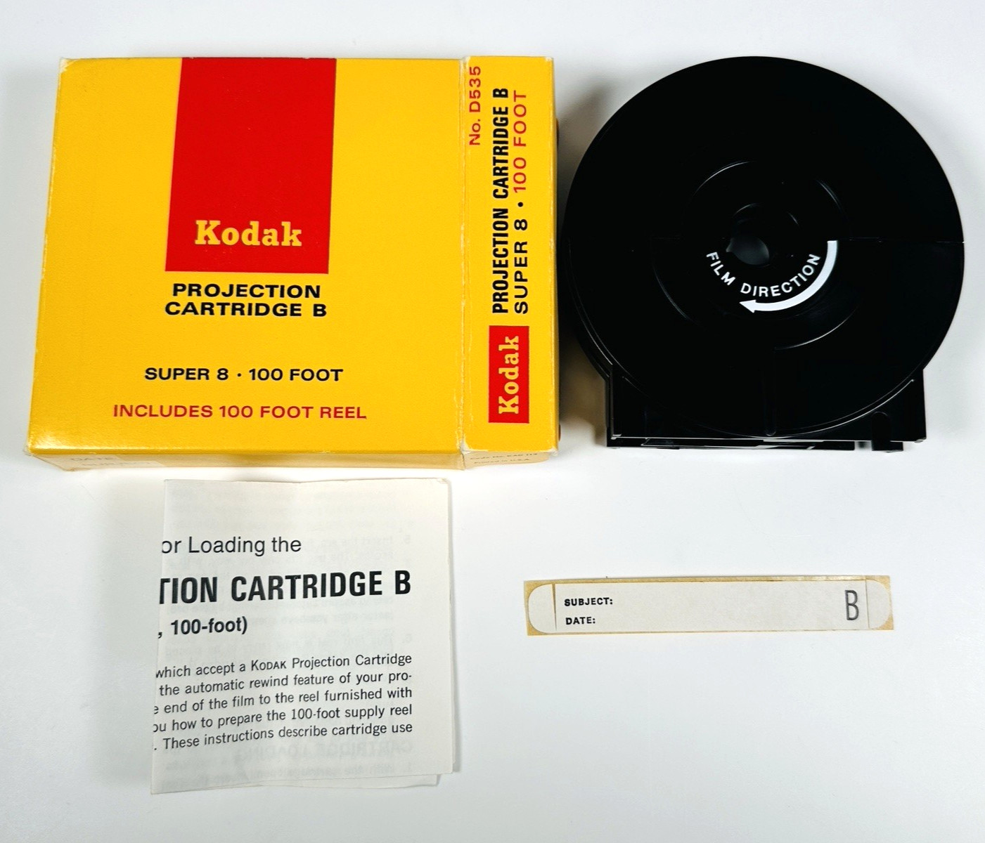 (4) Vintage Kodak Super 8 Movie Projection Cartridge B with 100-Foot Reel – NOS