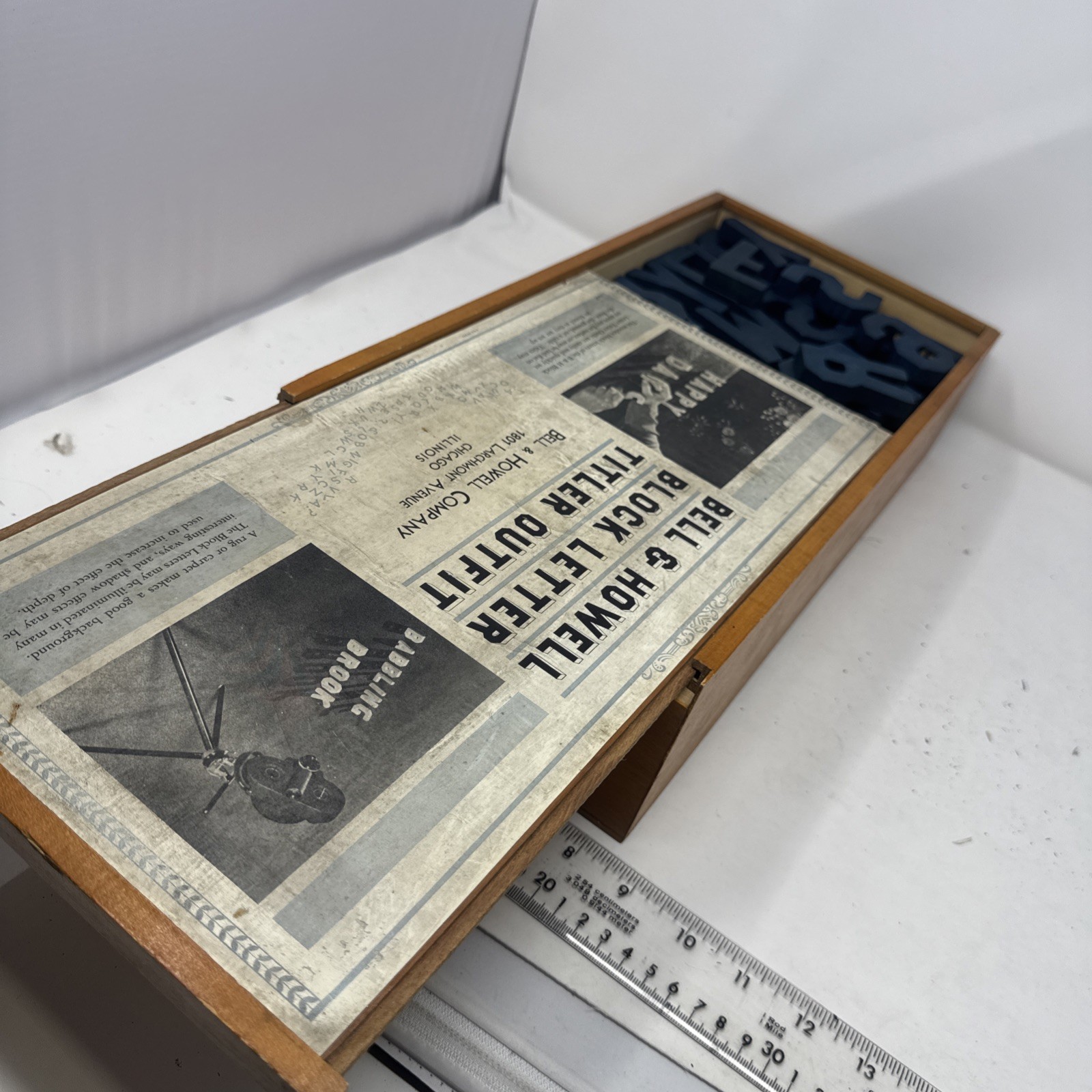 1940’s Bell & Howell Wood Block Letter Movie Titling Outfit *190+Pieces – W/Box