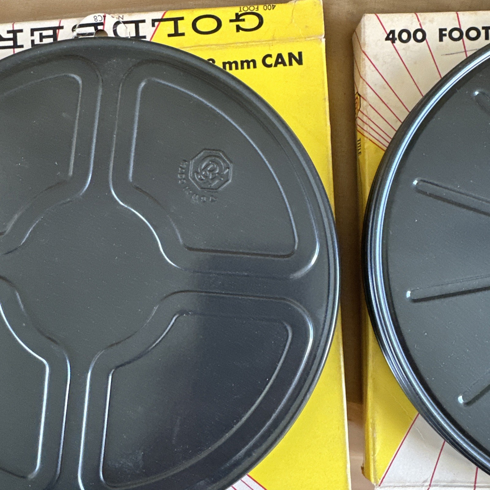 VINTAGE GOLDBERG DUST PROOF 8mm 400ft Storage Cans For Standard Or Super 8 Film