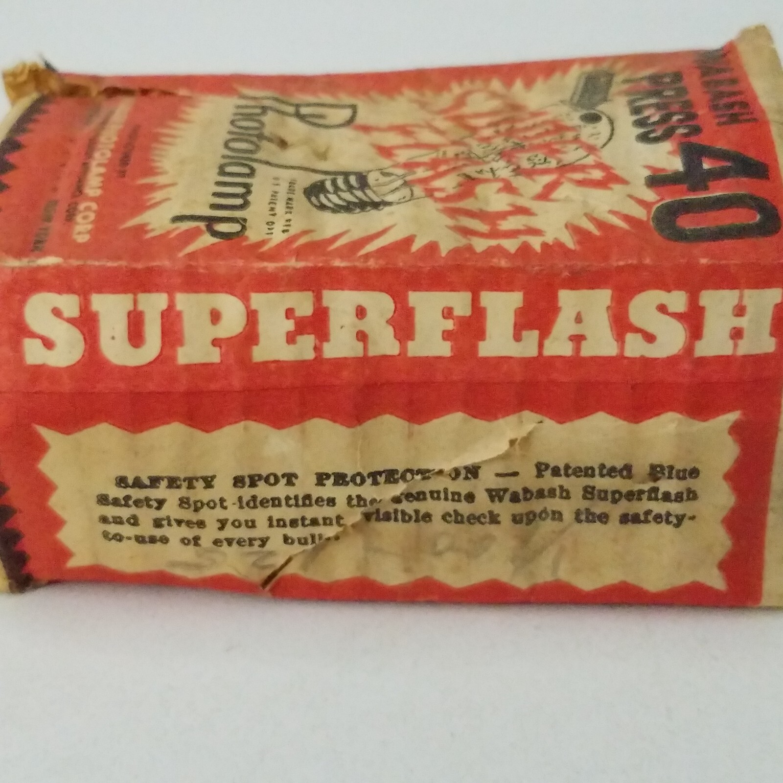 Wabash Super Flash Press 40 Photolamps Photo Lamp Vintage Photography USA