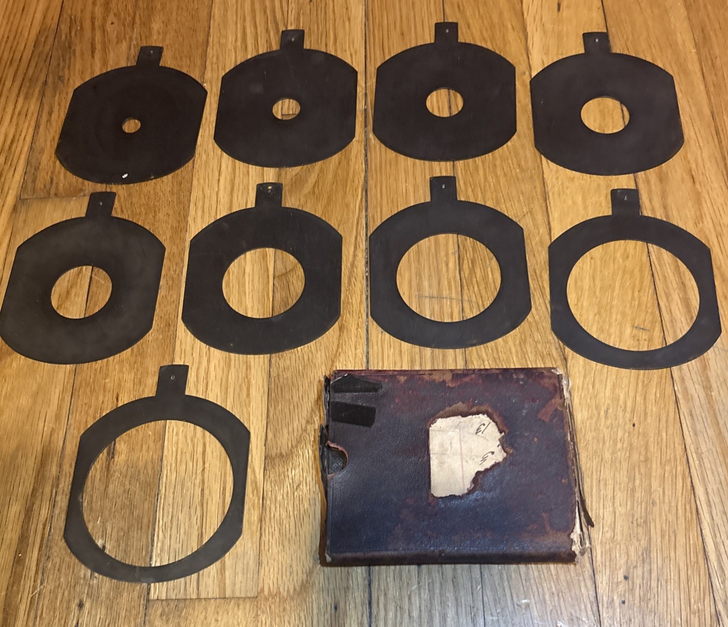 Vintage Brass Waterhouse F Stops for Large Format Camera 96 x 106mm *Set of 9pcs