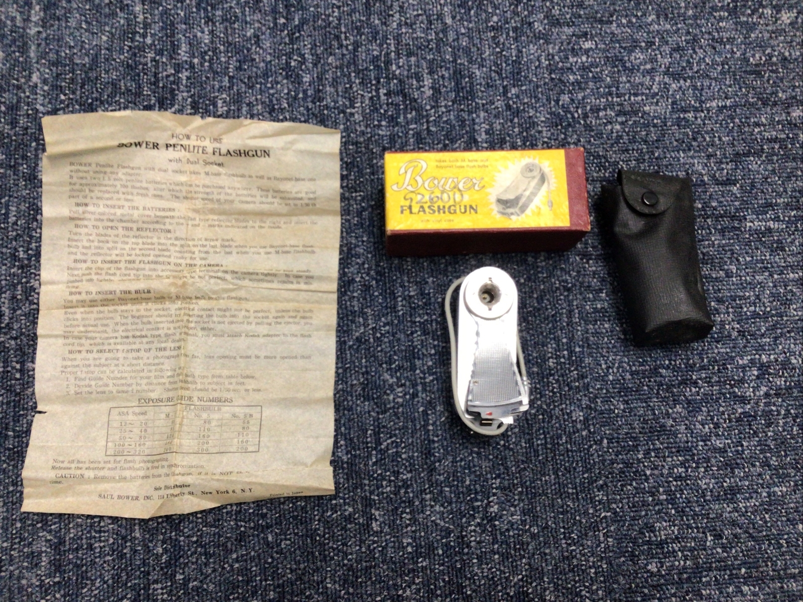 Vintage Bower Penlite Flashgun W/ Dual Socket NEW