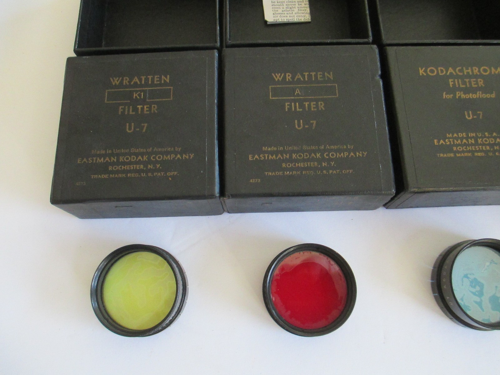 Lot of 4 Wratten and Kodachrome U-7 Filters K1 / X1 / A C59