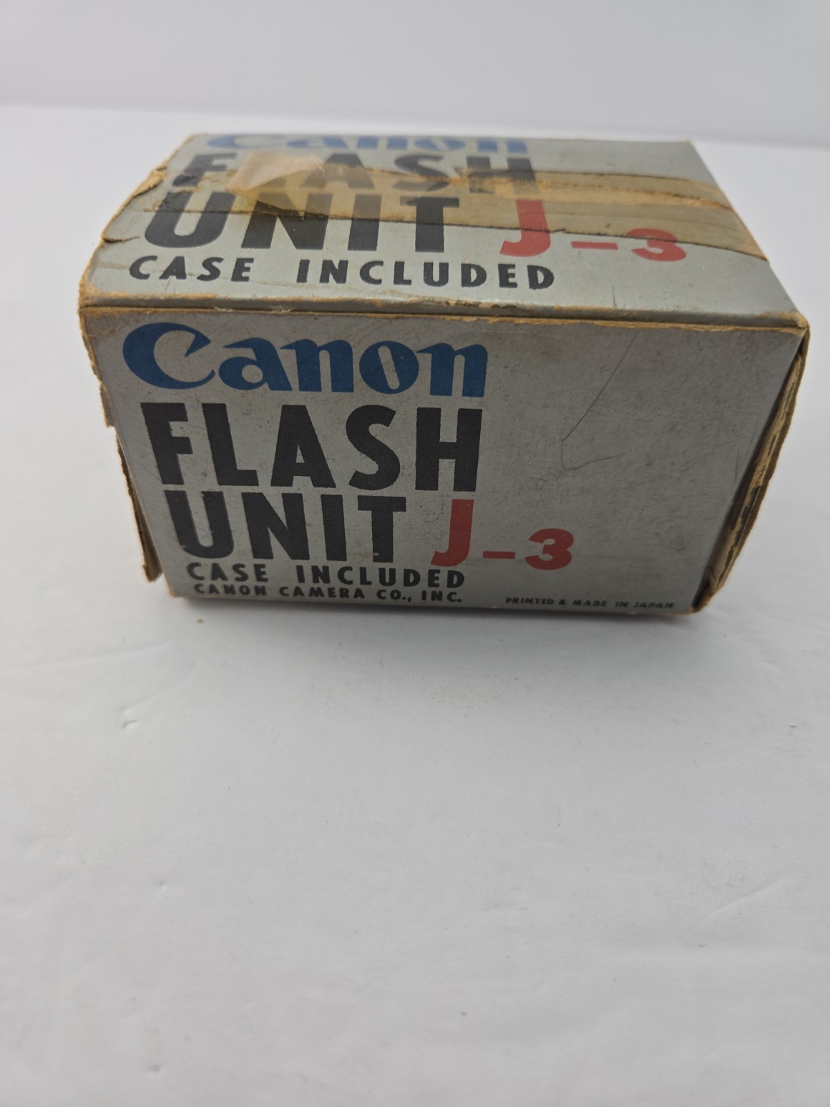 Vintage Canon Flash Unit Model J-3 Film Camera Bulb Flash Box Case Japan