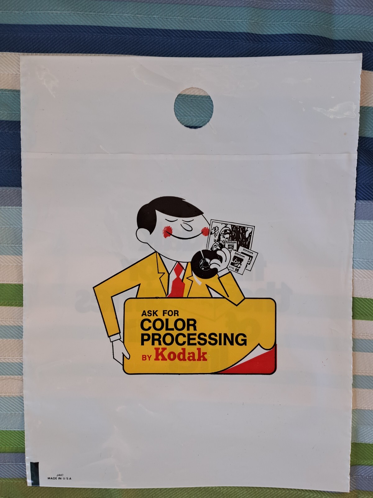 Vintage Color Film Processing Plastic Tote Bag Movie Prop Lot Of 5