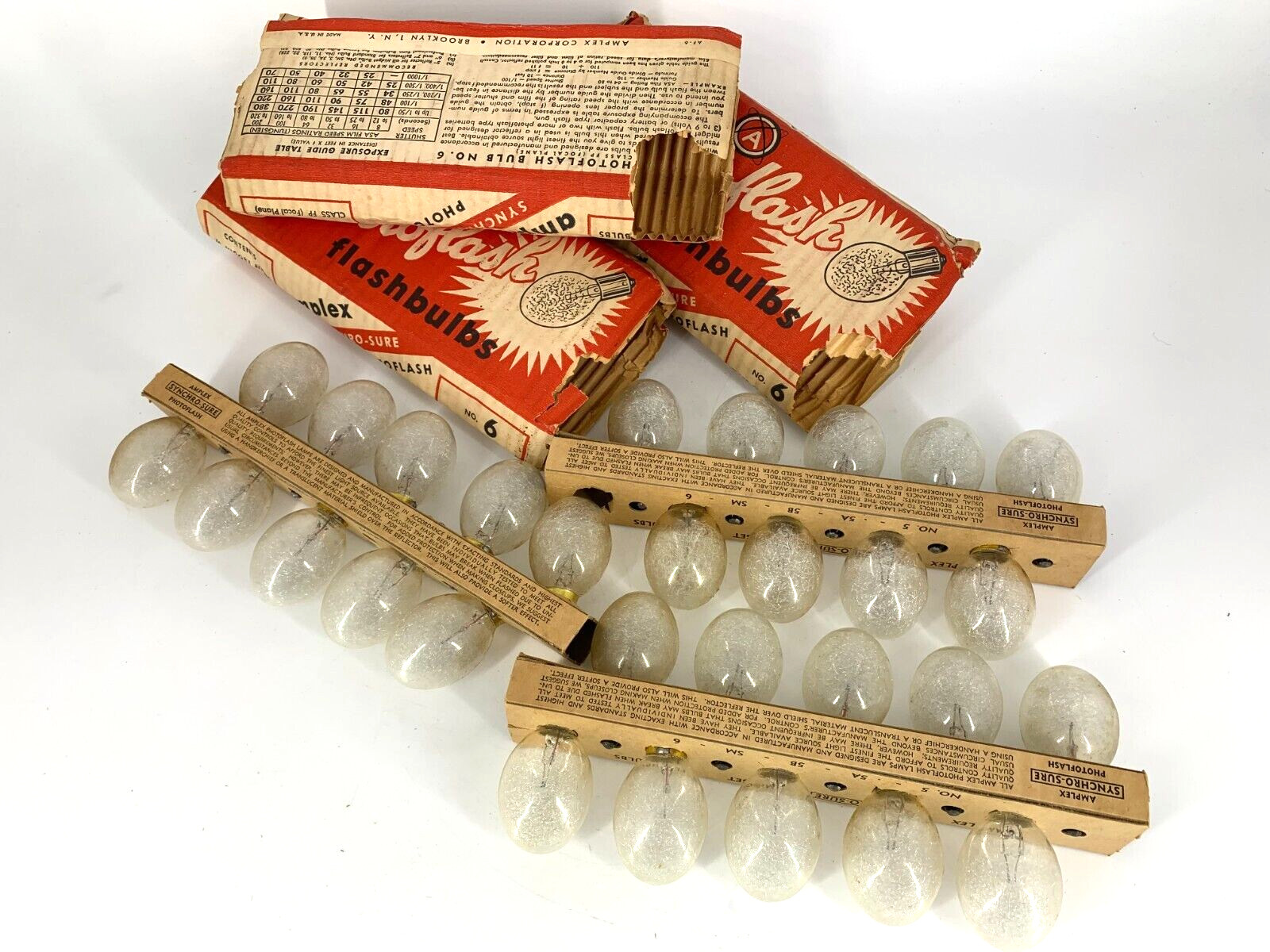 (29) Amplex No. 6 Sychro-Sure Photo Flash Bulbs