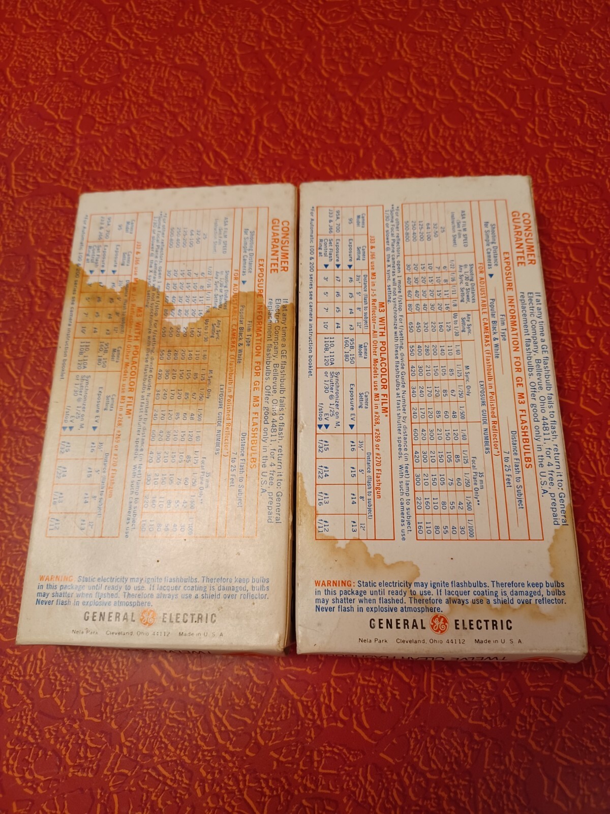 Vintage Mid-century GE M3 Flashbulbs Lot of 2 Boxes 24 Flashes