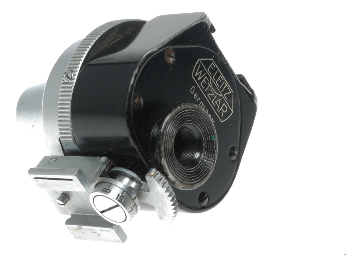Leitz universal viewfinder fits Leica RF screw mount cameras