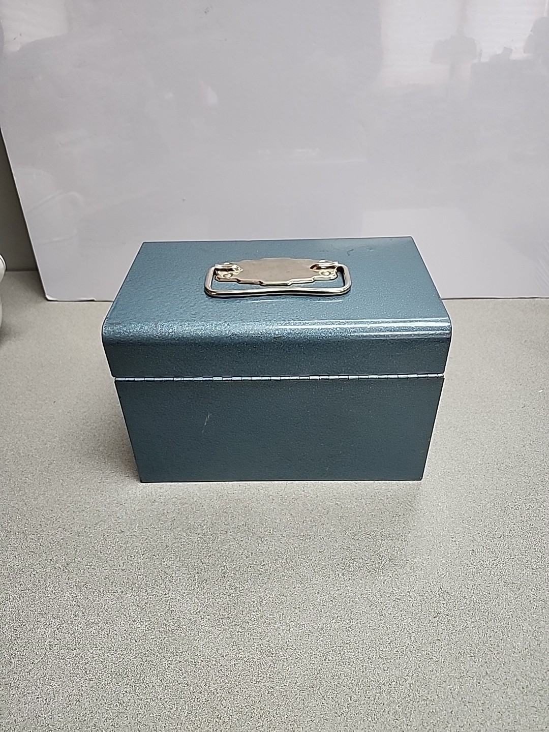 Metal Blue 8mm Movie Reel Chest Box 12 Slot Film Storage Case