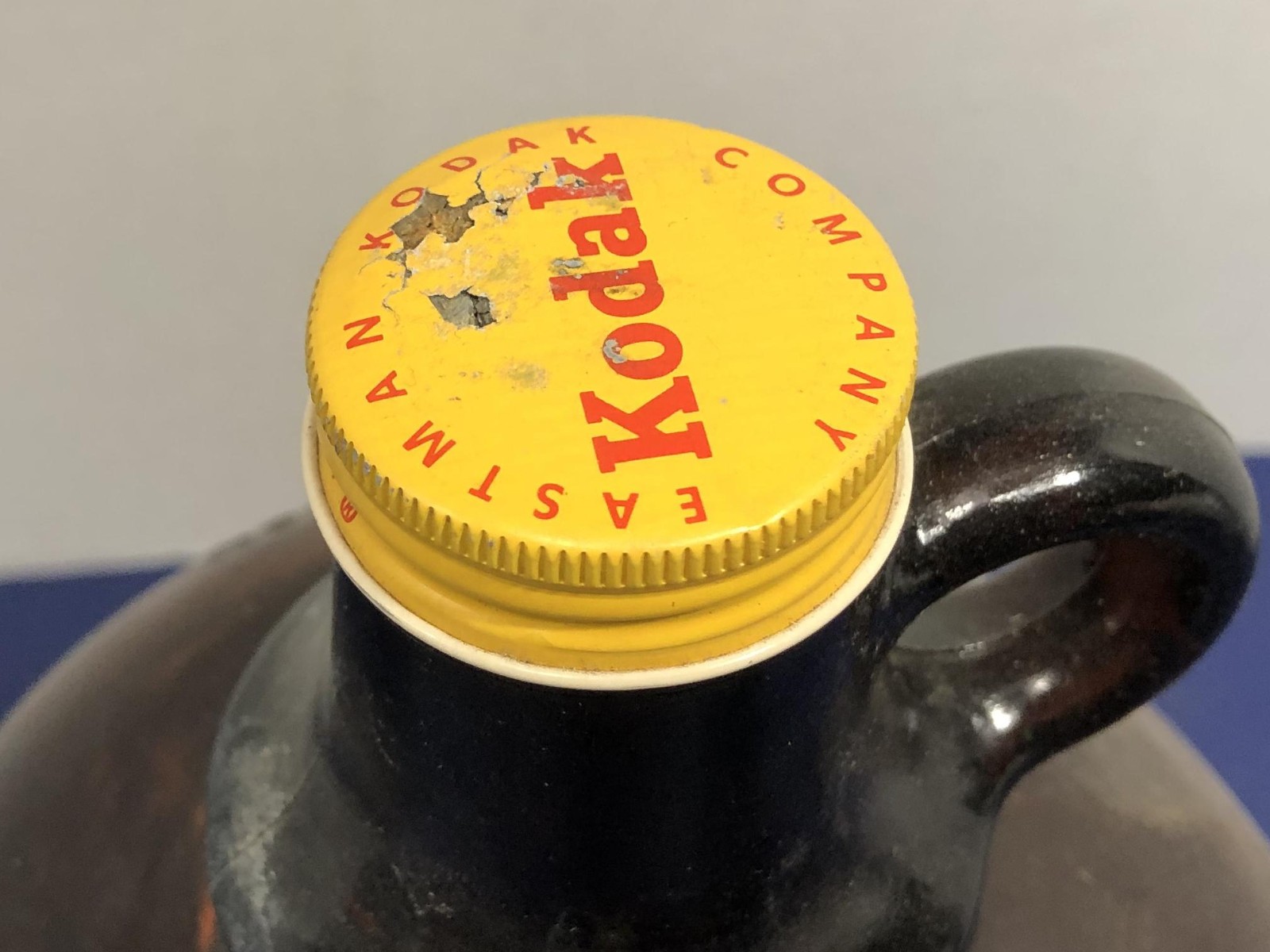 Kodak One Gallon Brown Amber Glass Bottle Jug vintage camera glacial acetic acid
