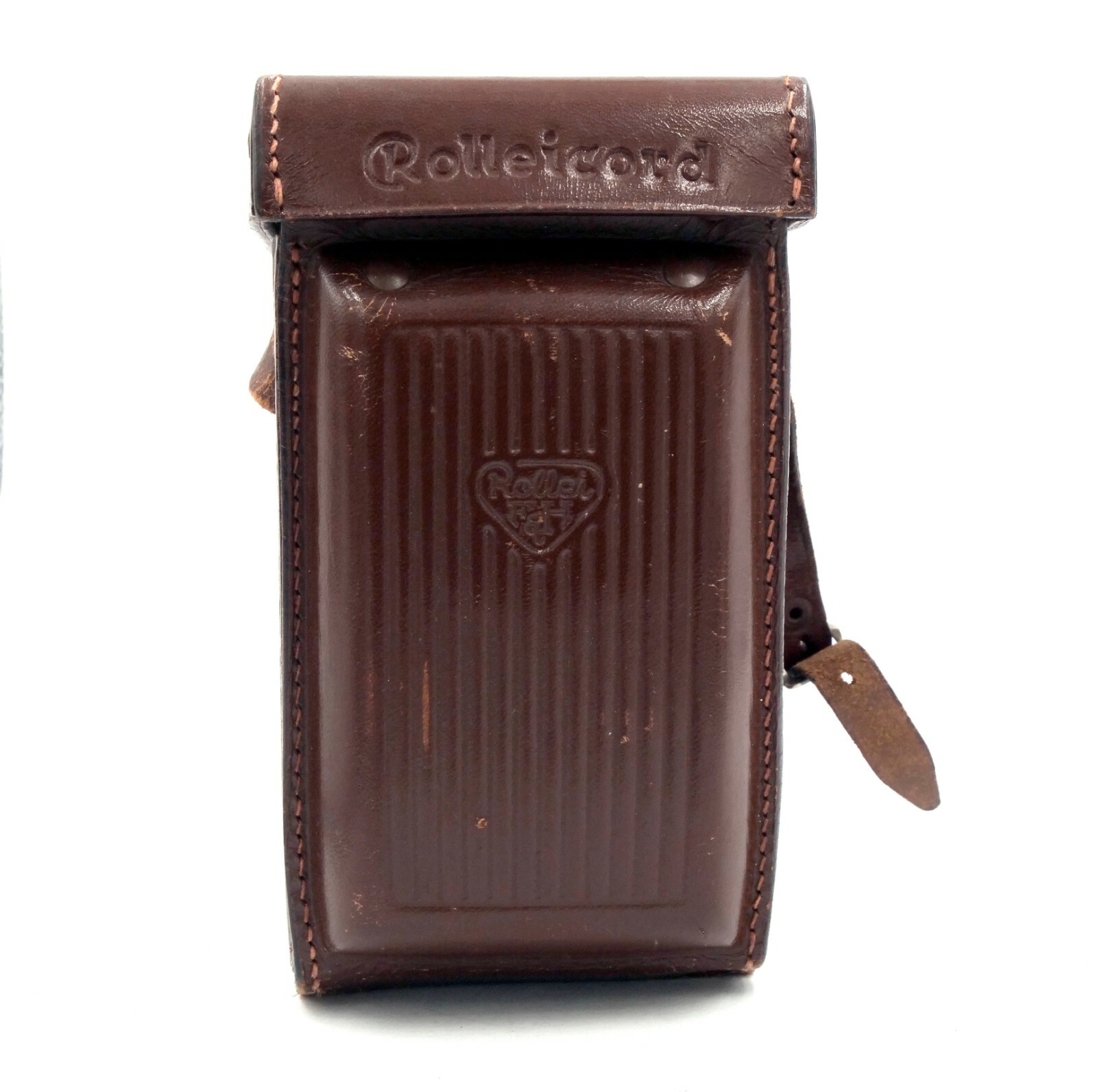 Pair (2) of Rollei Original Hard Brown Leather Cases for Rolleicord TLR Camera