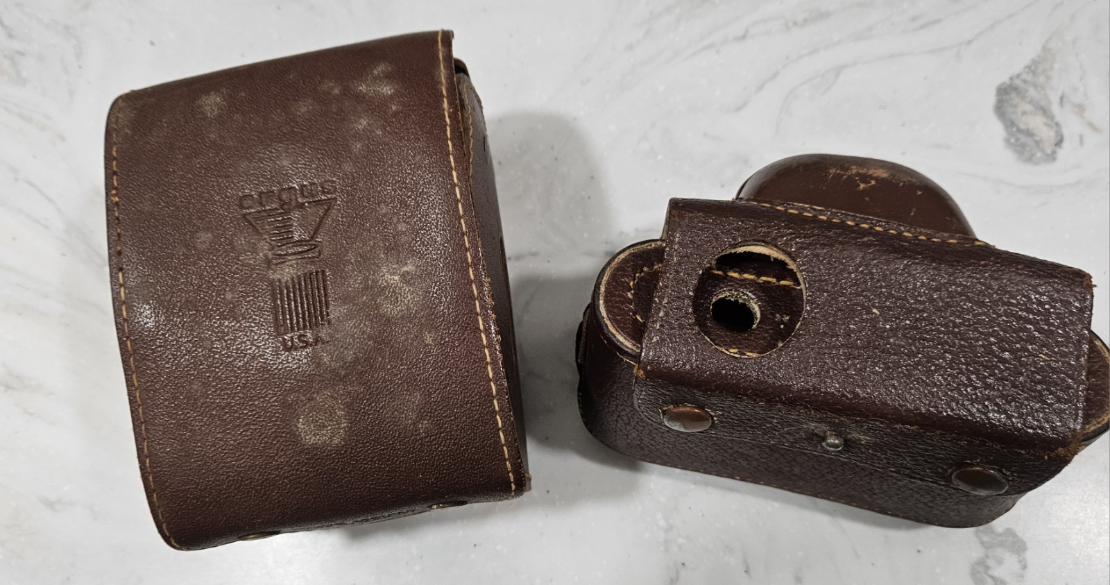 Vintage Leather/Cowhide Camera Cases Lot Of 8. USA