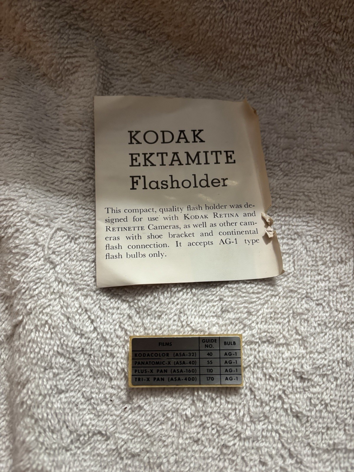 Kodak Ektamite Flasholder No. C 100F with Instructions LNC In Original Box