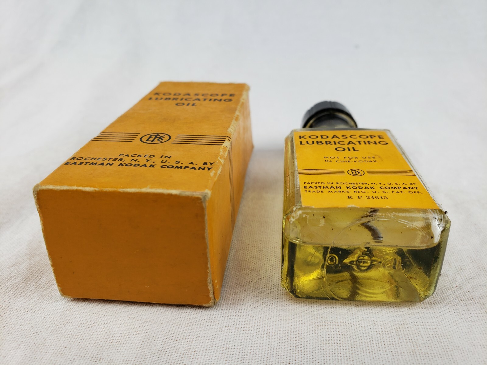 Vintage Eastman Kodak Co. Kodascope Lubricating Oil Bottle Original Label & Box