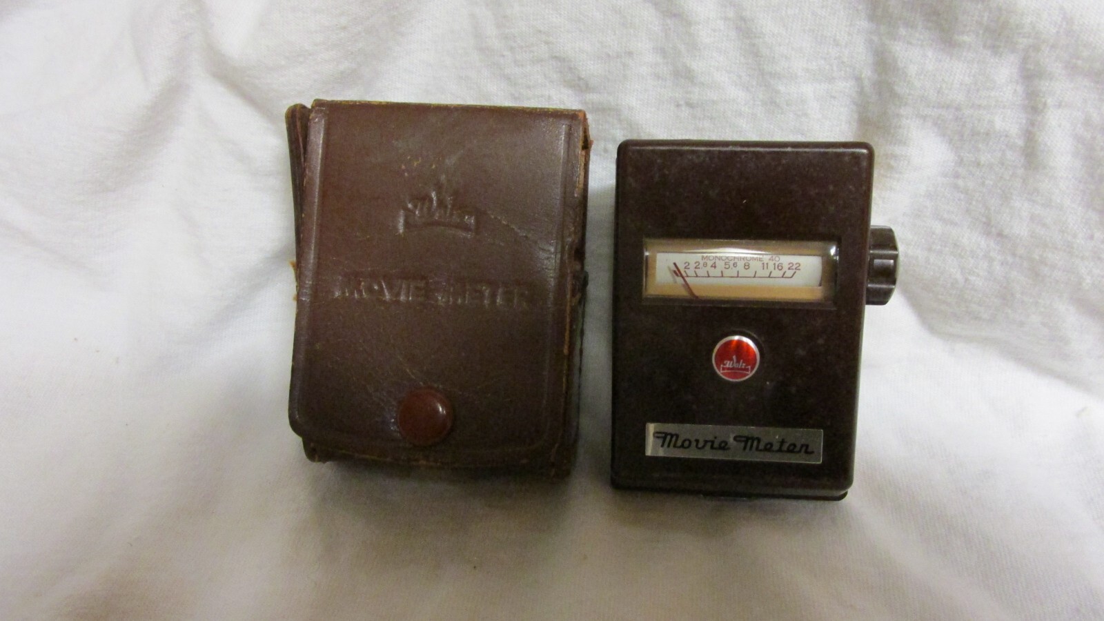 VINTAGE WALZ MOVIE METER MADE IN JAPAN WITH LEATHER CASE WORKS!!