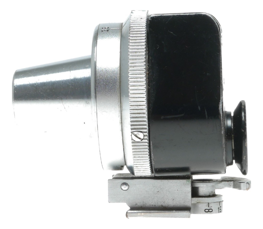 Leitz universal viewfinder fits Leica RF screw mount cameras