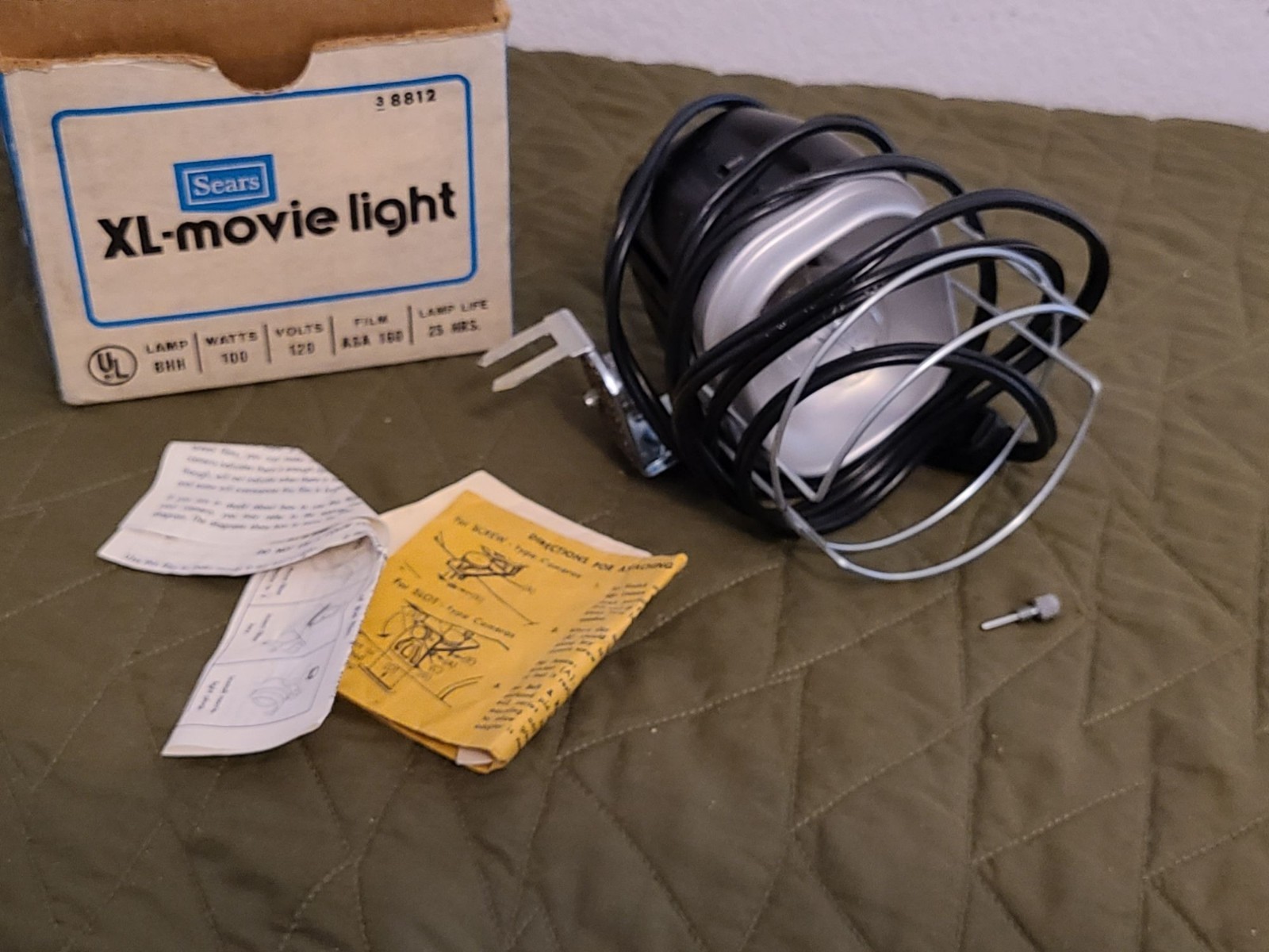 Vintage Sears XL-Movie Light Model 38812 with Original Box NEW FREE SHIPPING!!!