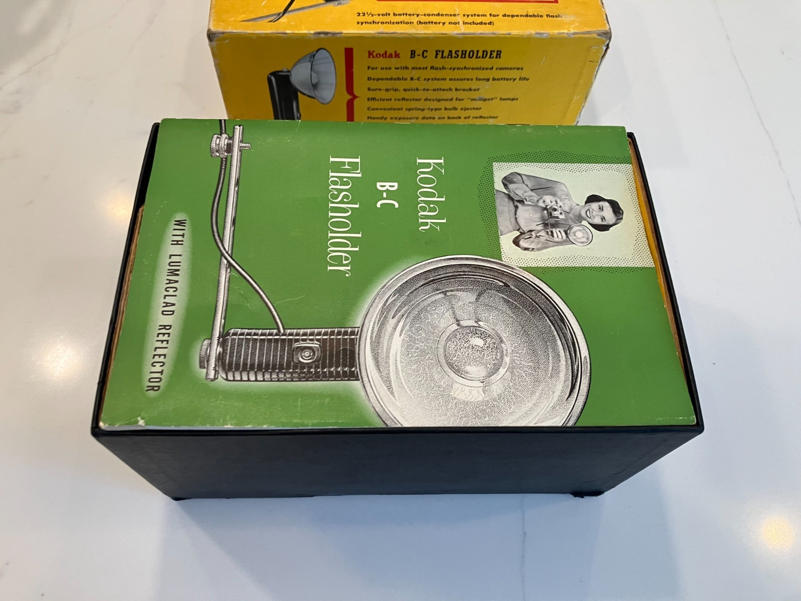 Kodak B-C Flashholder Flash Bulb Holder with Lumaclad Reflector in Box Model 730