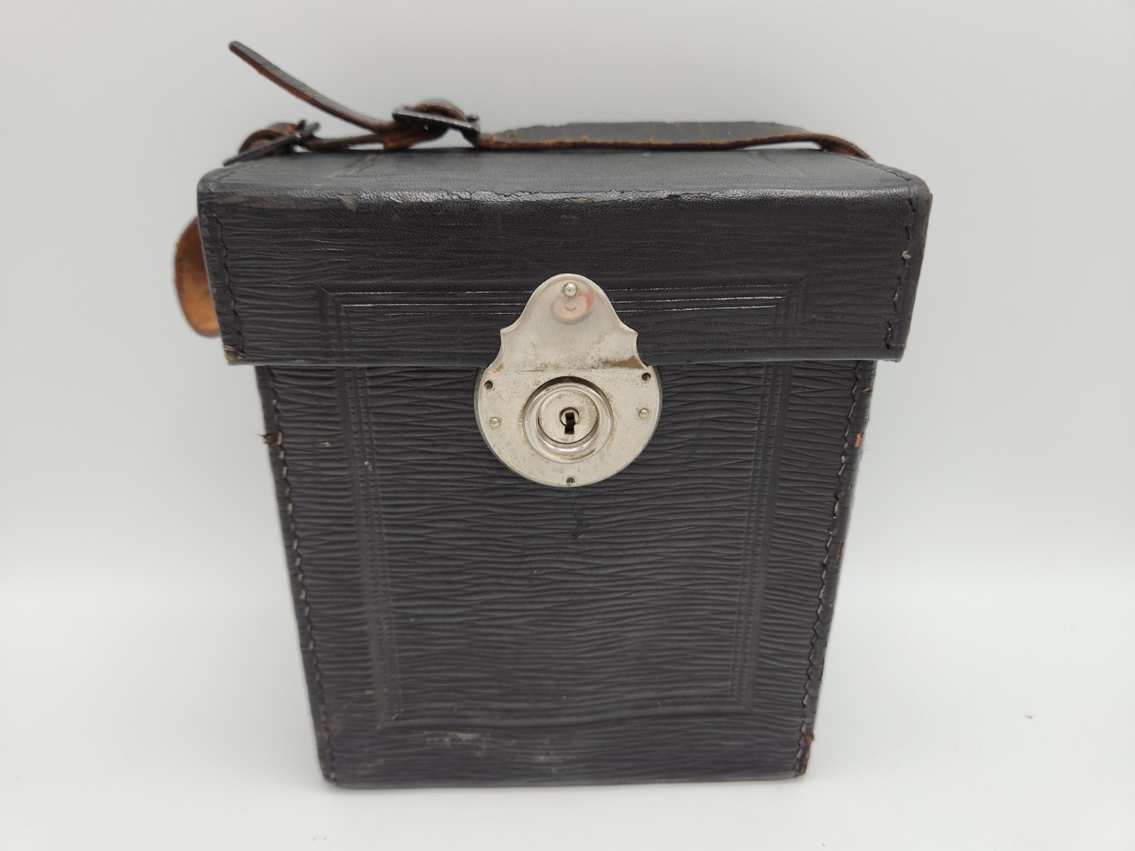 Antique Ica Case & 45x107mm Plate Glass Holder Frame for Polyscop Stereo Camera