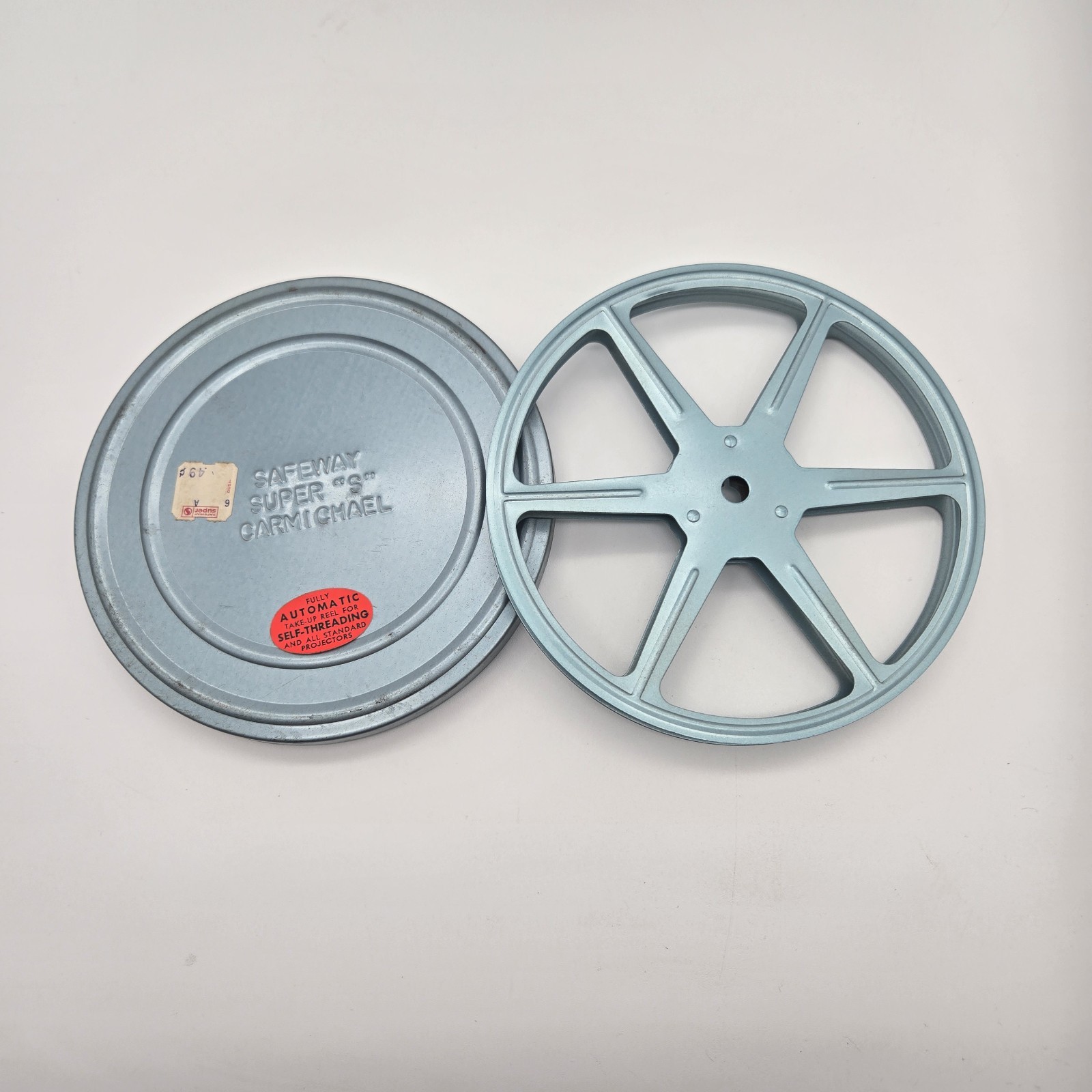 VTG 8mm Film Reel 5” 200’ Safeway Super S Metal Reel & Canister Carmichael CA