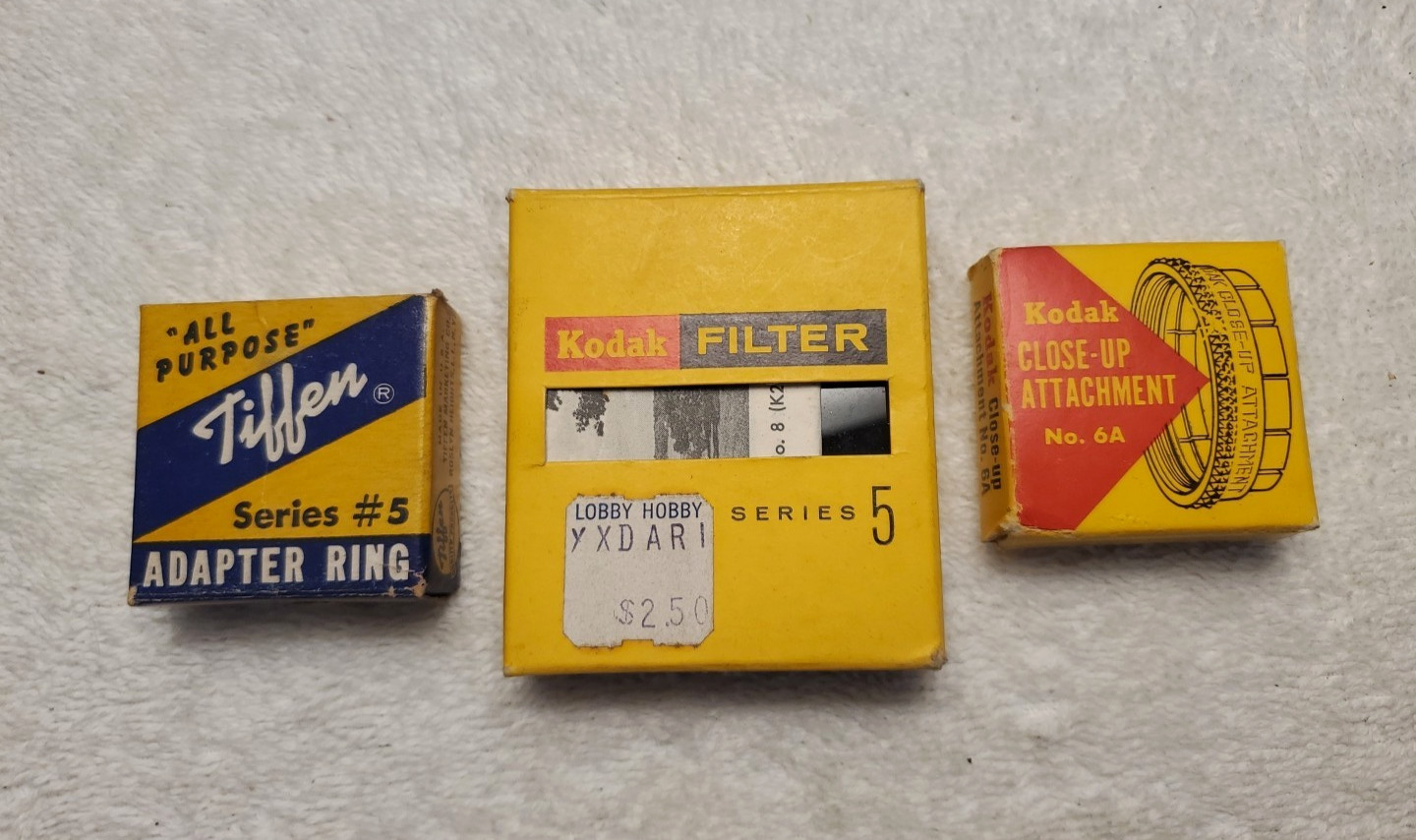 Kodak Filter Series 5, Kodak Close-Up Attachment #6A, Tiffen Adapter Ring #5
