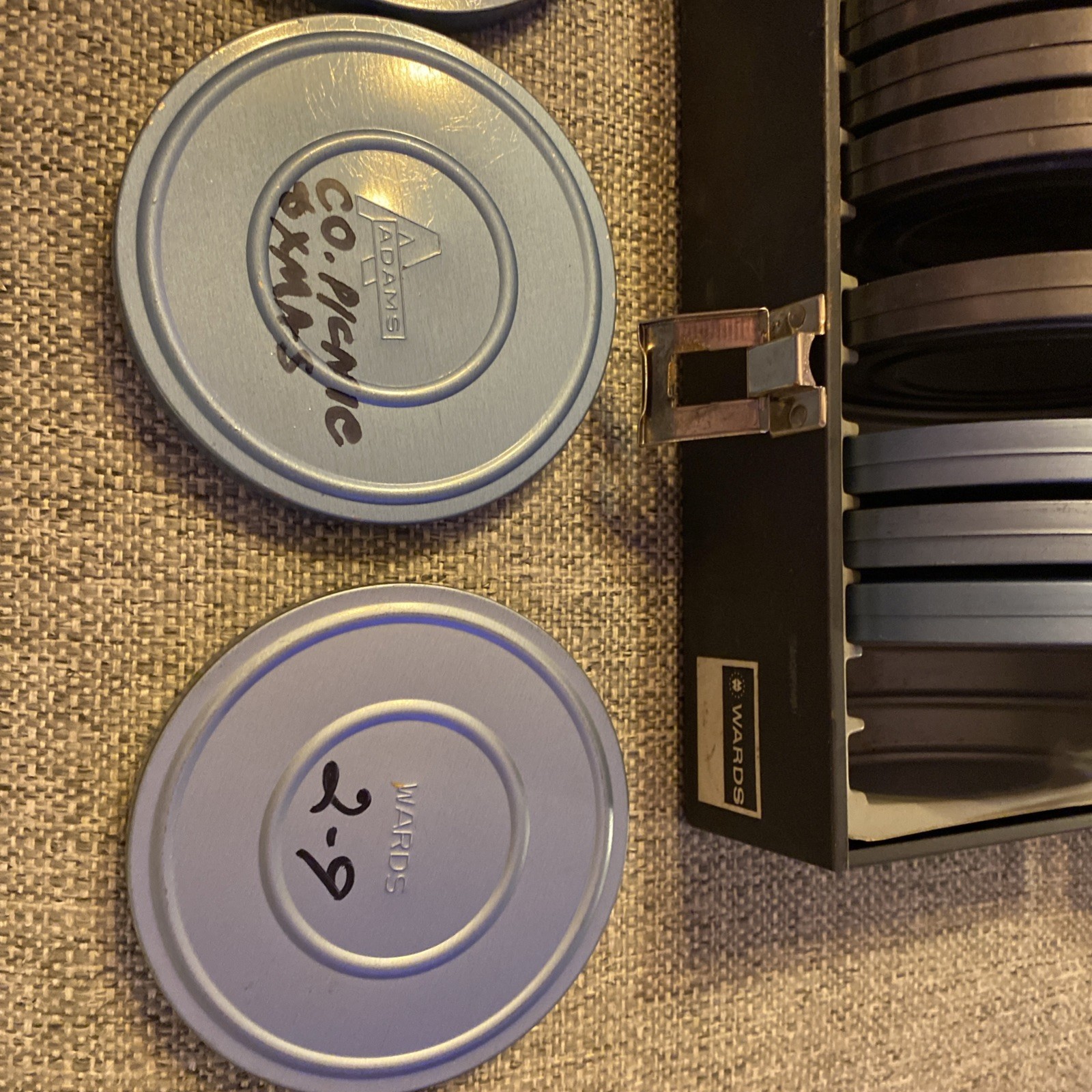 2 Vintage 8mm Film Canister Reel Case With 24 EMPTY Reel Canisters Wards