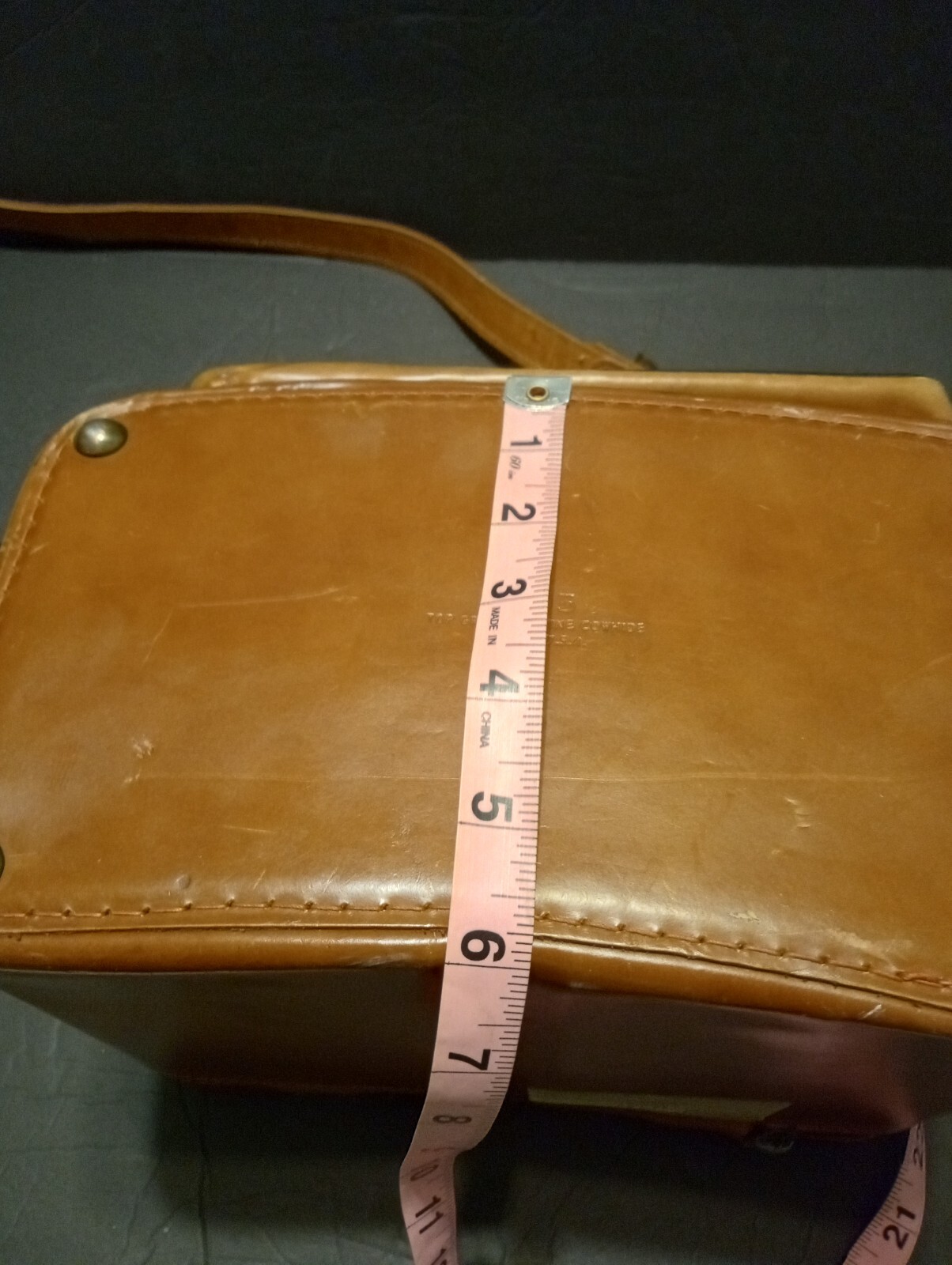 Leather Camera Bag Hard Case With Buckle Strap Vintage Brown 1950-60s #803 USA