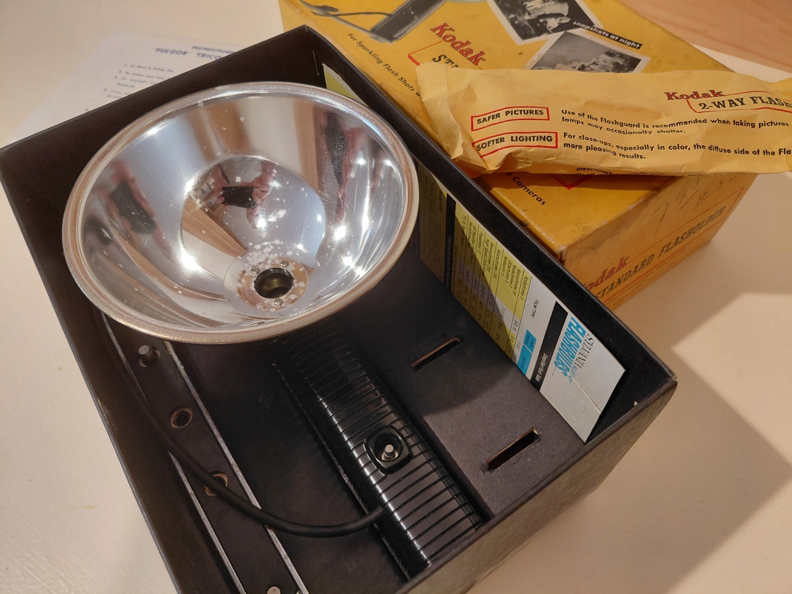 Kodak 1952 Model 720/721 Standard Flash Holder Set Complete (tricolor & 2-way g