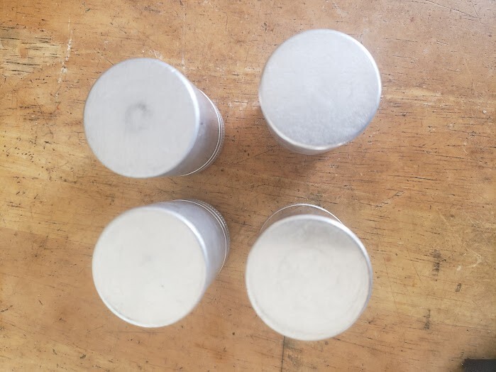 Vintage metal film canisters lot of 4 (set 1)