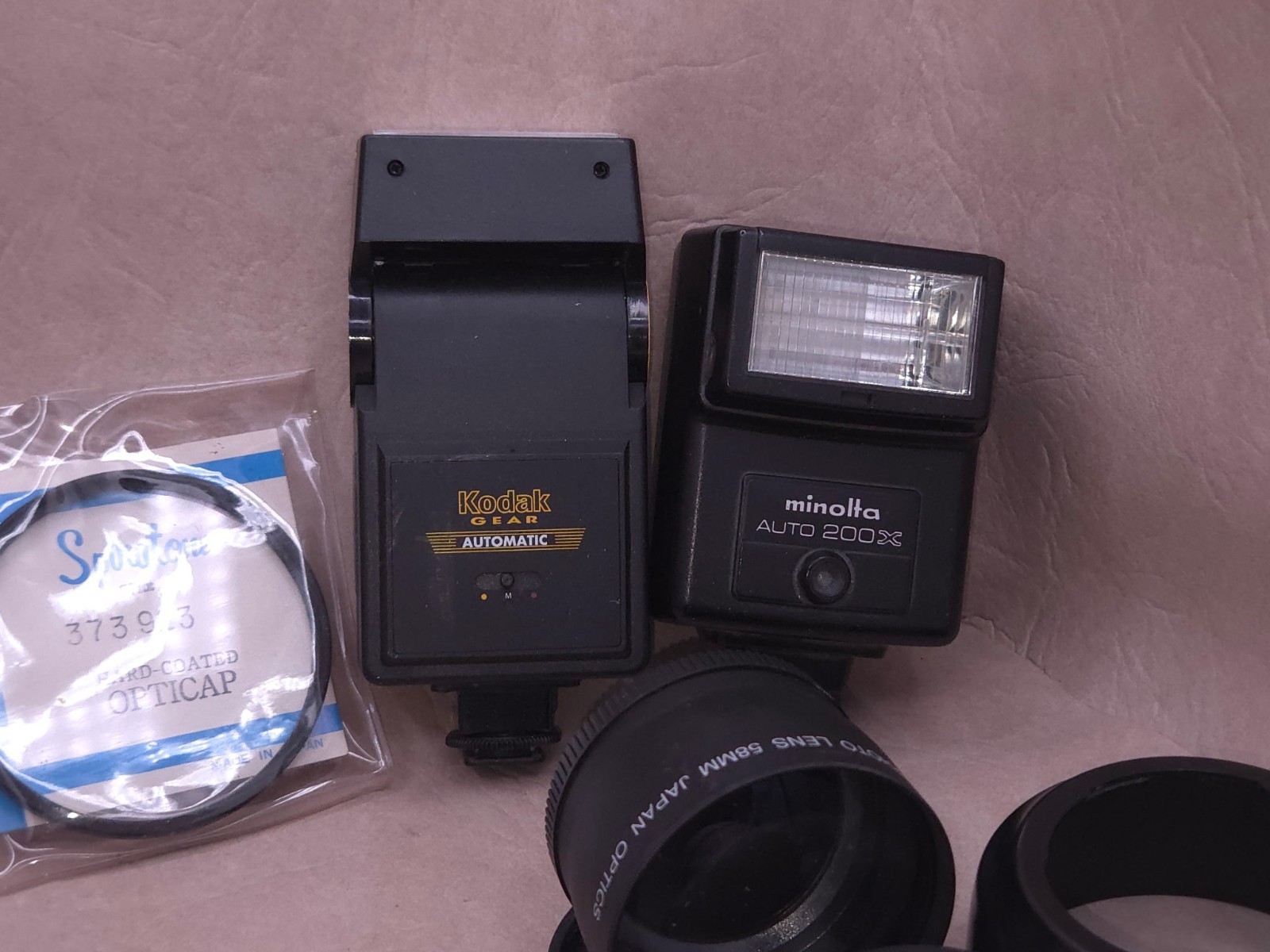Mixed Vintage & Modern Camera Accessory Lot Opteka Lens