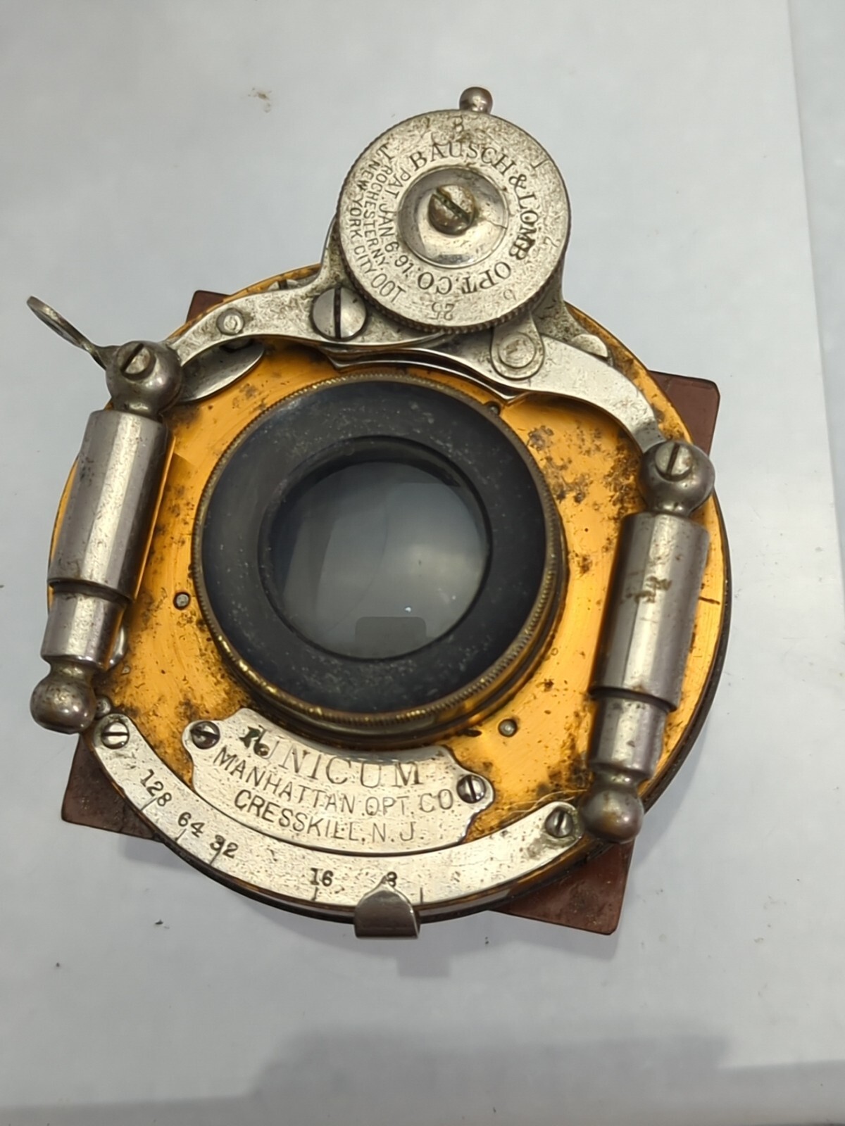 Antique Bausch & Lomb Camera Lens Unicum Brass Pat. Jan 6 1891