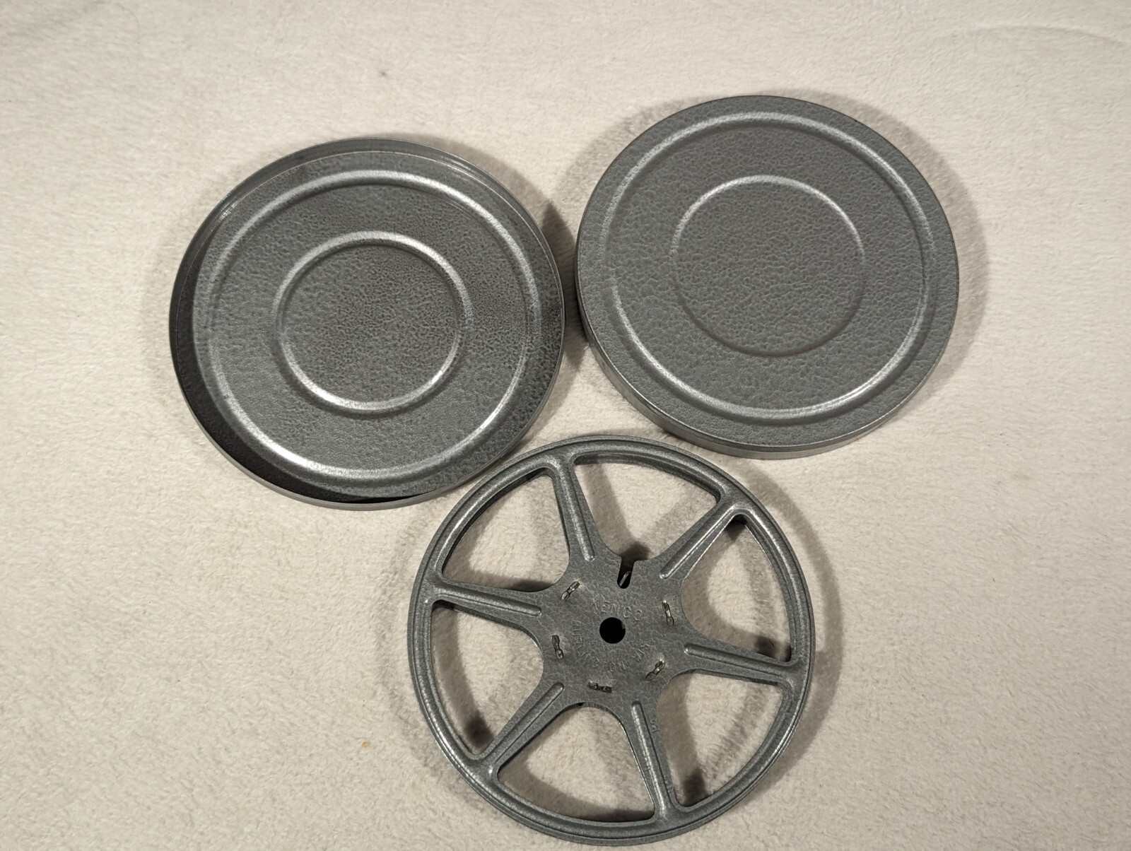 Vintage Kenco 8mm Film Canister 5″ EMPTY Reel Tin Canister Burlington Made USA