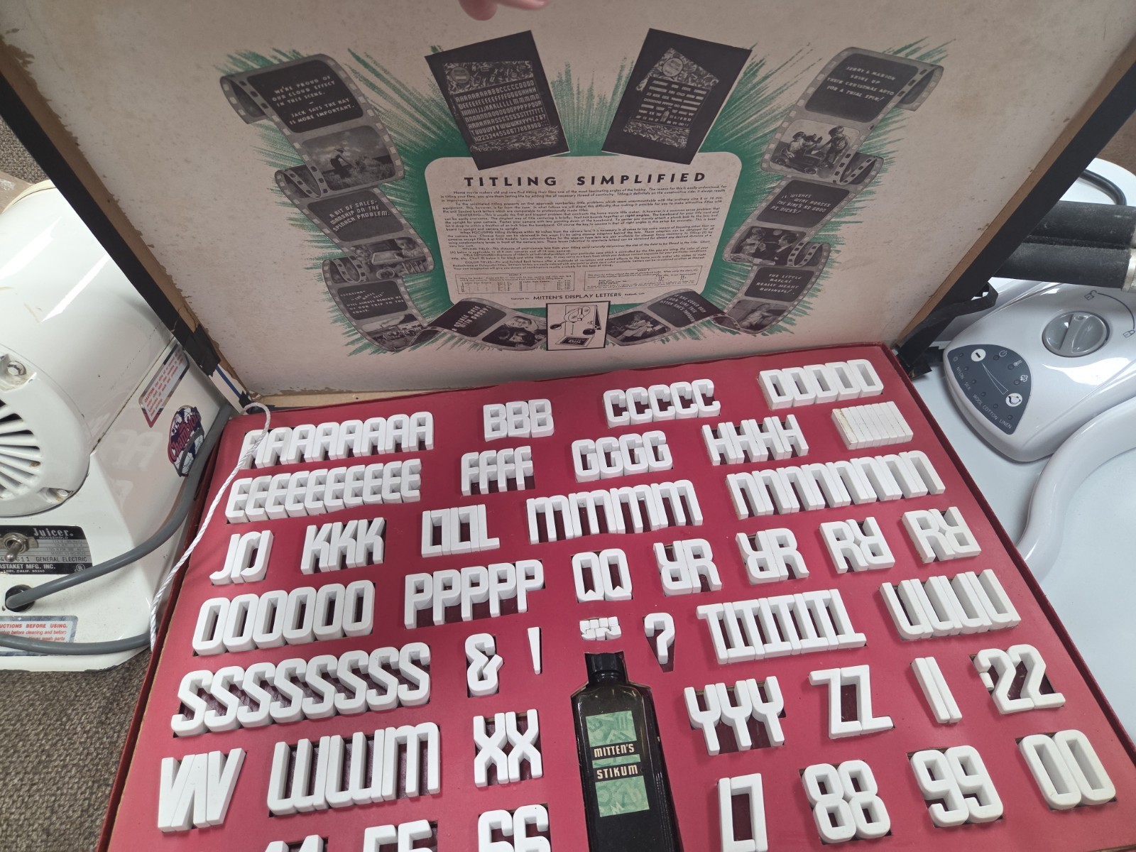 Vintage Mittens Professional Movie Titlers Pinless Lettering Set SLT-2