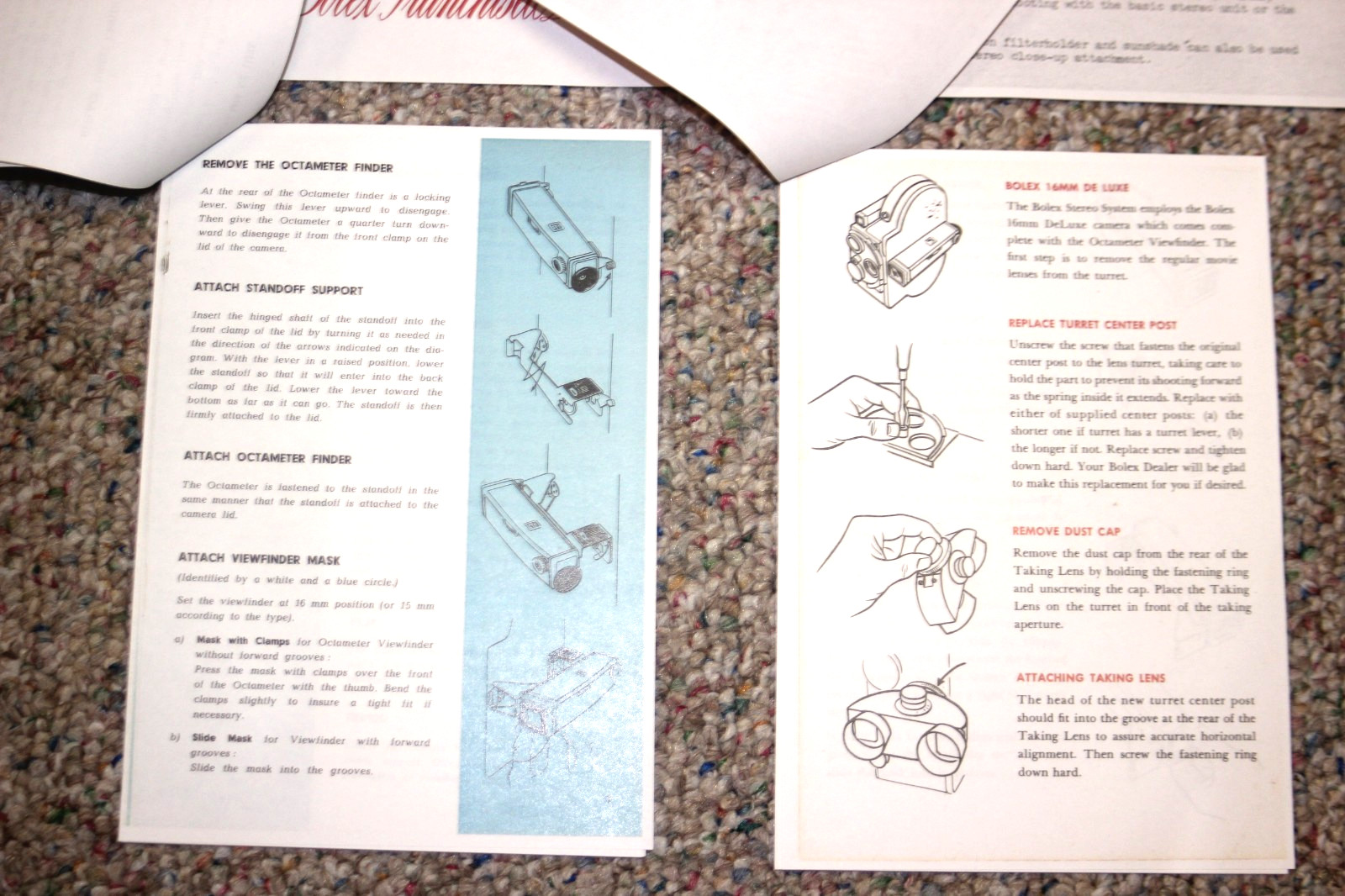 4 – Bolex STEREO Camera / Projector Information, Instructions, Manuals