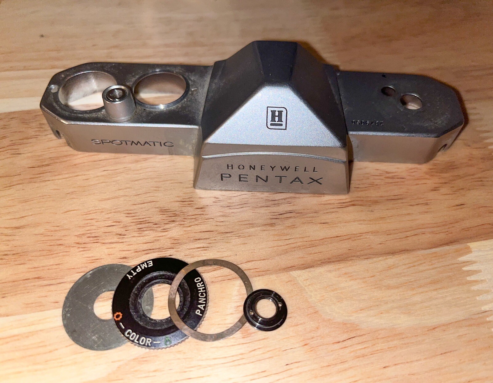 PENTAX SPOTMATIC Honeywell Top Cover Bezel Vintage SLR /w Rewind Cover Plate