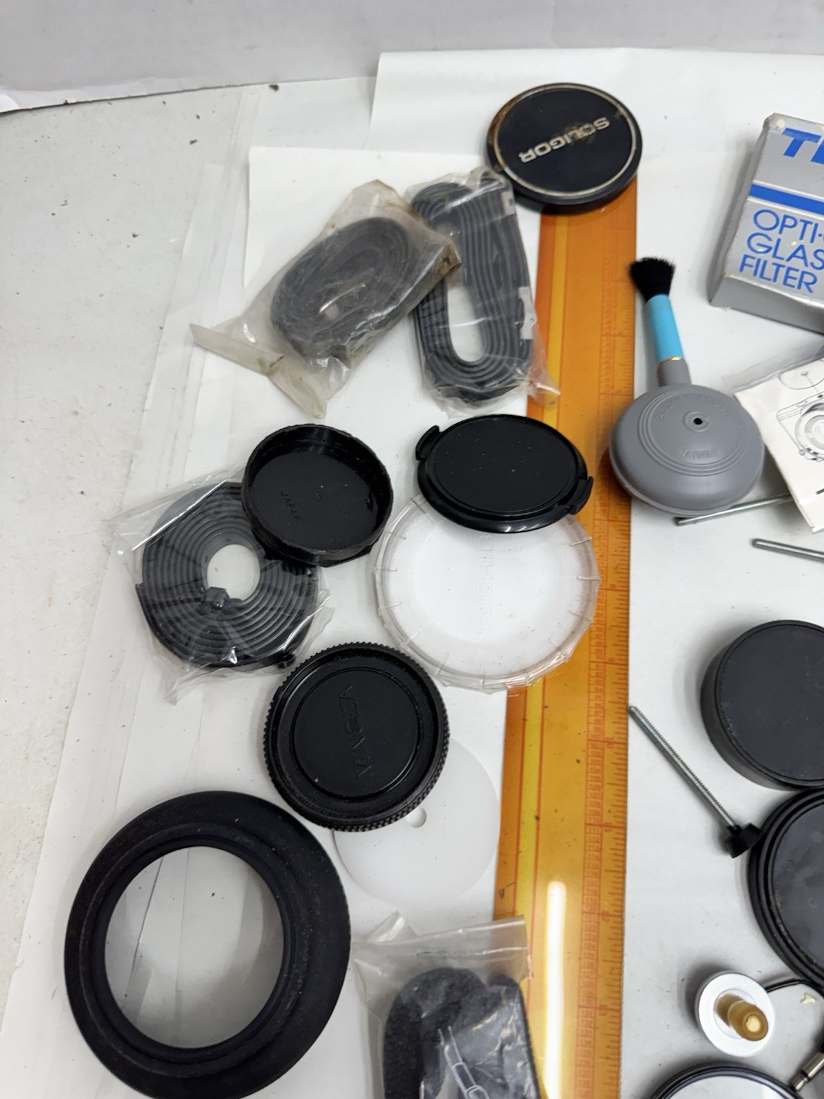 vintage photography camera accessory lot filters caps more