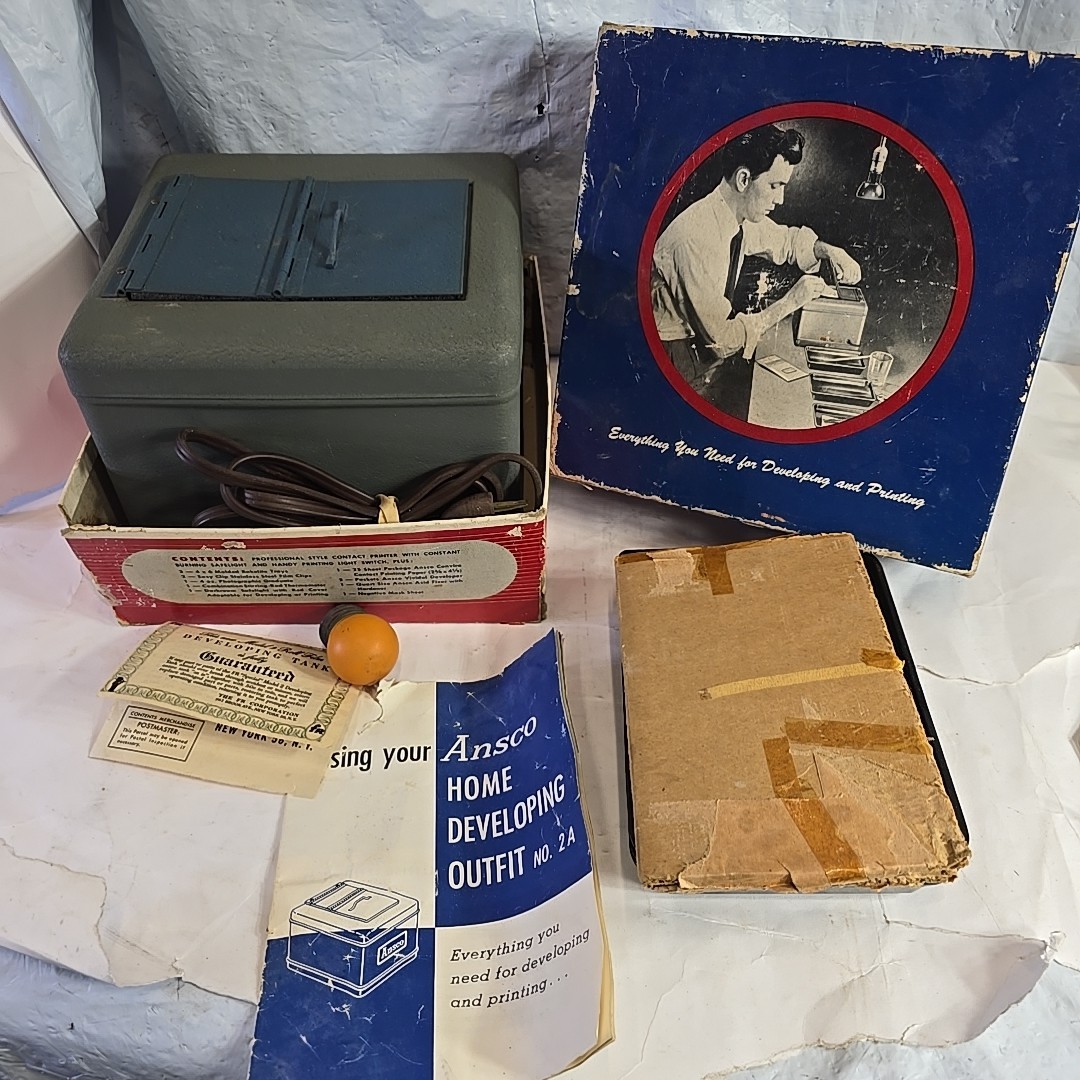 1950s Ansco Photograph Home Developing Outfit No. 2A Original Vintage Box Instru
