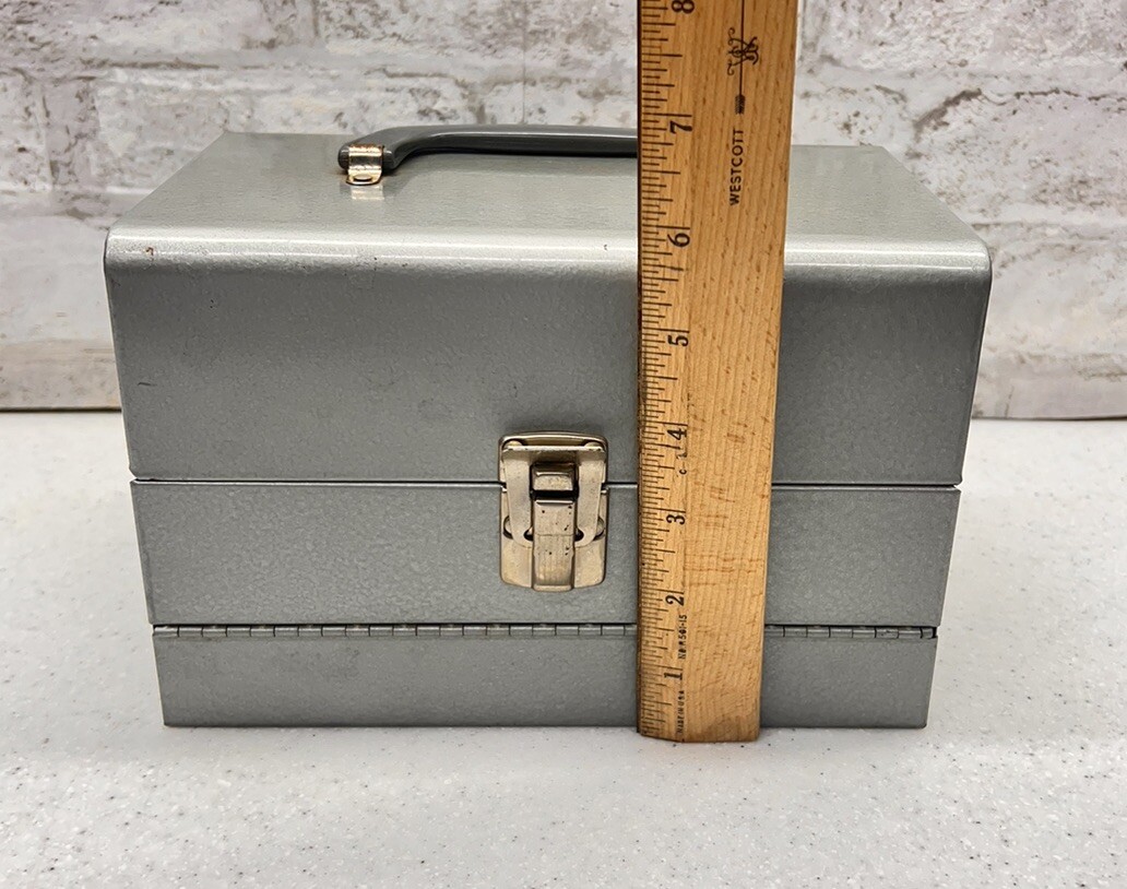 Vintage Logan Deluxe Metal 8 MM Film Chest with 3 Super 8 Reel Containers