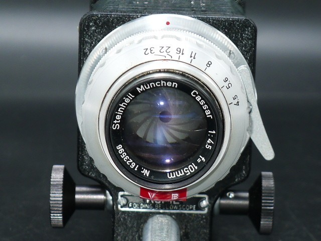 Kopil Focusing Bellows w/ Cassar 4.5/105 Lens Exakta mount.