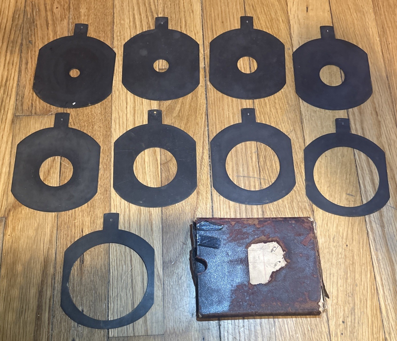 Vintage Brass Waterhouse F Stops for Large Format Camera 96 x 106mm *Set of 9pcs