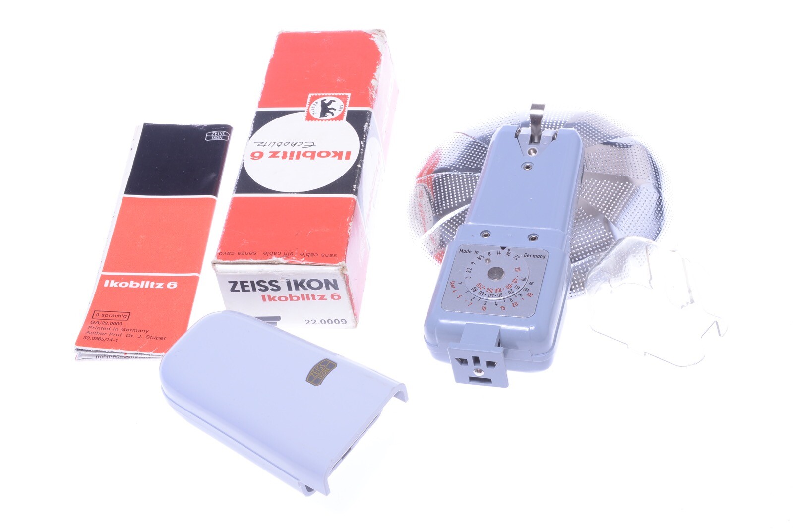 ✅ ZEISS IKOBLITZ 6 SMALL SIXTIES FLASH HEAD & FAN REFLECTOR FOR 35MM CAMERA